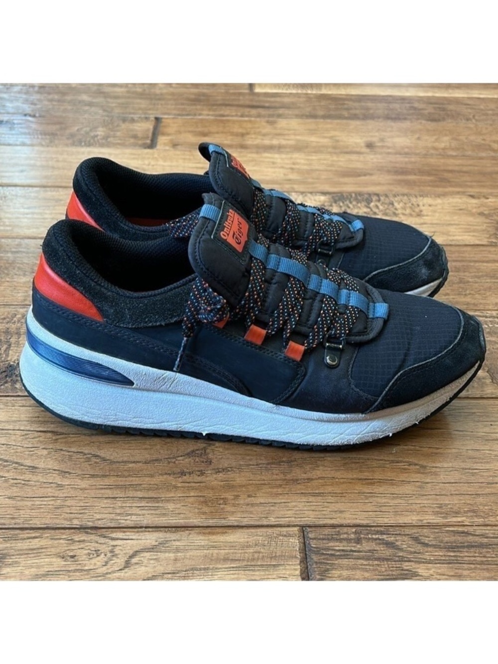 Onitsuka Tiger Empirical Lo 2.0 Sneakers Black Orange Blue White Mens Size 9